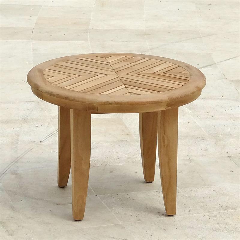 Table d'appoint mosaïque environ 60 cm en teck