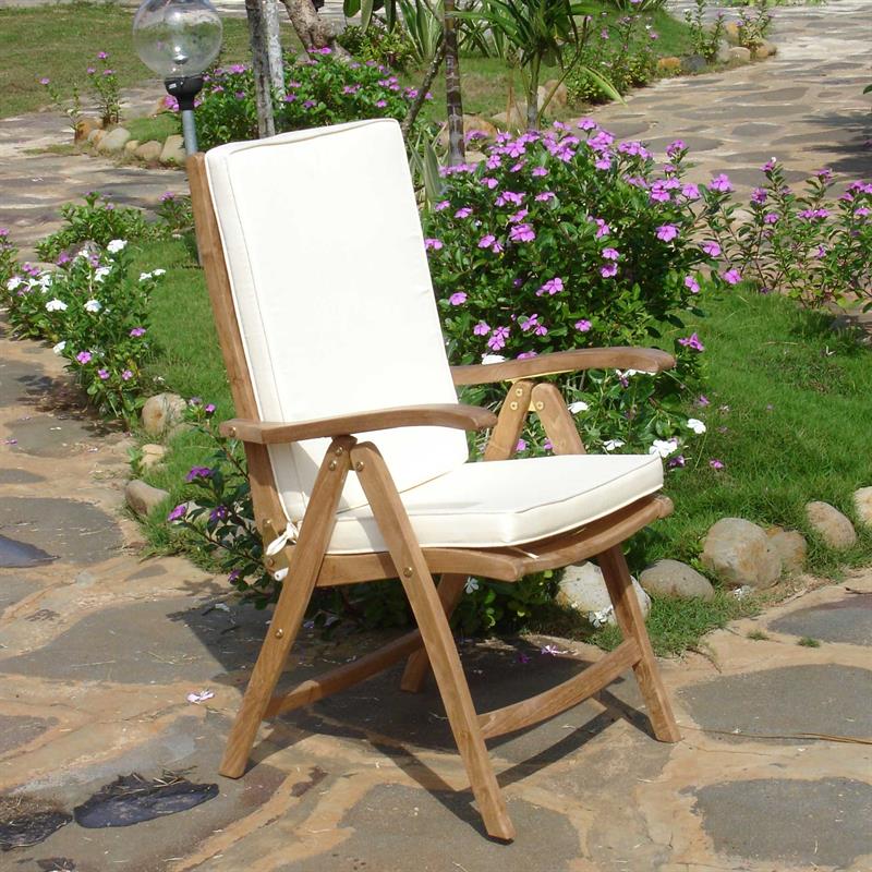 Florida high back chair - certified teak GRADE A + brass fittings