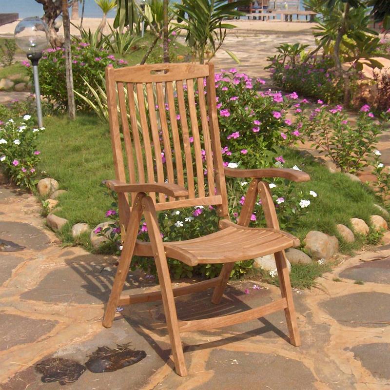 Florida high back chair - certified teak GRADE A + brass fittings