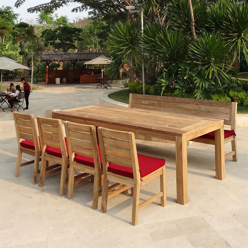 Dusun Bench 212 cm without armrest Recycled Teak