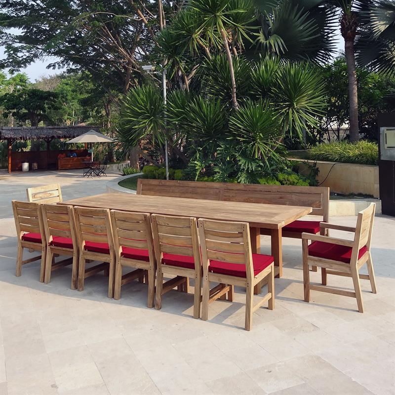 Dusun Bench 300 cm without armrest Recycled Teak