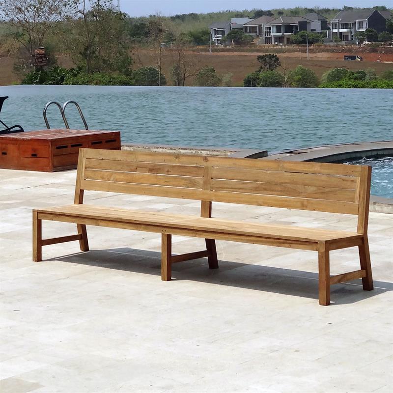 Dusun Bench 300 cm without armrest Recycled Teak