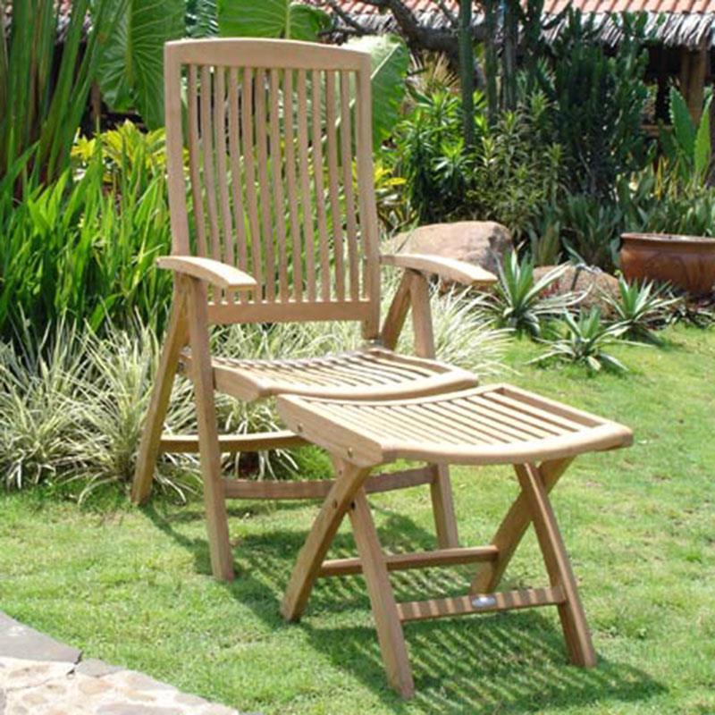 Comforteck Fußschemel - Zertifiziertes Teak GRADE A + Edelstahlbeschläge