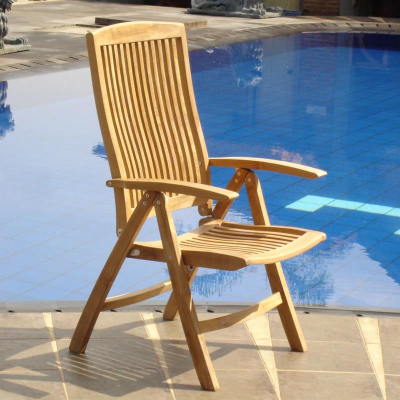 Comforteck high back chair - certified teak GRADE A + stainless steel fittings