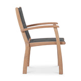 Rivera stacking chair DELUXE - upholstered - Teak GRADE A + Batyline + stainless steel fittings