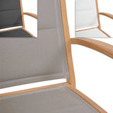 Rivera stacking chair DELUXE - upholstered - Teak GRADE A + Batyline + stainless steel fittings