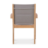 Rivera stacking chair DELUXE - upholstered - Teak GRADE A + Batyline + stainless steel fittings