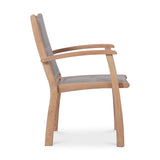 Rivera stacking chair DELUXE - upholstered - Teak GRADE A + Batyline + stainless steel fittings