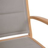 Rivera stacking chair DELUXE - upholstered - Teak GRADE A + Batyline + stainless steel fittings