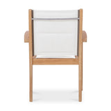 Rivera stacking chair DELUXE - upholstered - Teak GRADE A + Batyline + stainless steel fittings