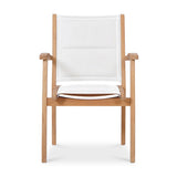 Rivera stacking chair DELUXE - upholstered - Teak GRADE A + Batyline + stainless steel fittings