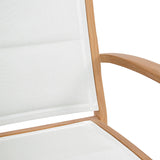 Rivera stacking chair DELUXE - upholstered - Teak GRADE A + Batyline + stainless steel fittings