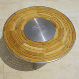 Signature table round 137 cm teak with stainless steel rotating tray