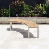 Banc Signature sans dossier 176 x 65,5 x 45 cm - Qualité teck certifiée avec structure en acier inoxydable