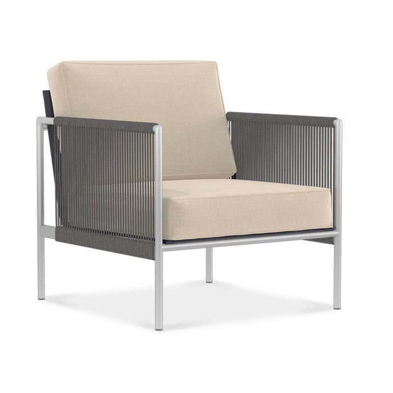 Snix Sofa/Armchair 1 Seater 75x78.5x74.5cm - stainless steel, Batyline and rope material