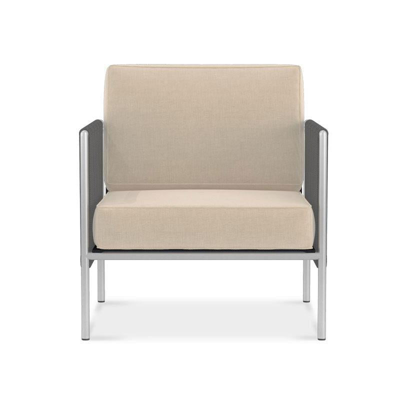 Snix Sofa/Armchair 1 Seater 75x78.5x74.5cm - stainless steel, Batyline and rope material