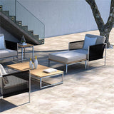 Snix Sofa/Armchair 1 Seater 75x78.5x74.5cm - stainless steel, Batyline and rope material