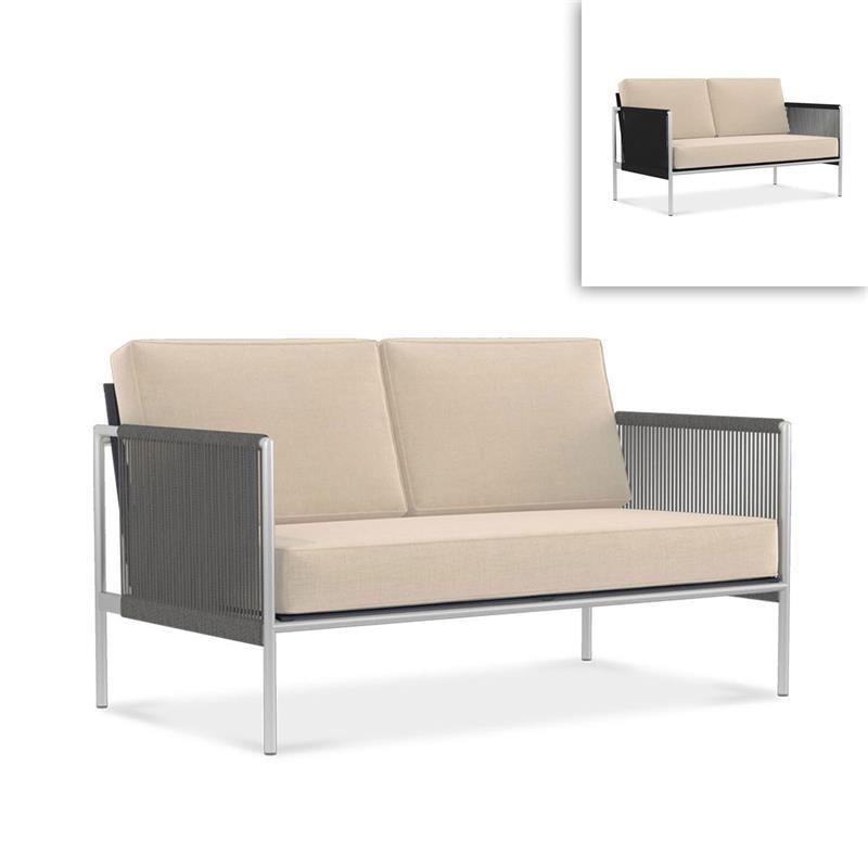 Snix Sofa 2 Seater 143x78.5x74.5cm - stainless steel, Batyline and rope material