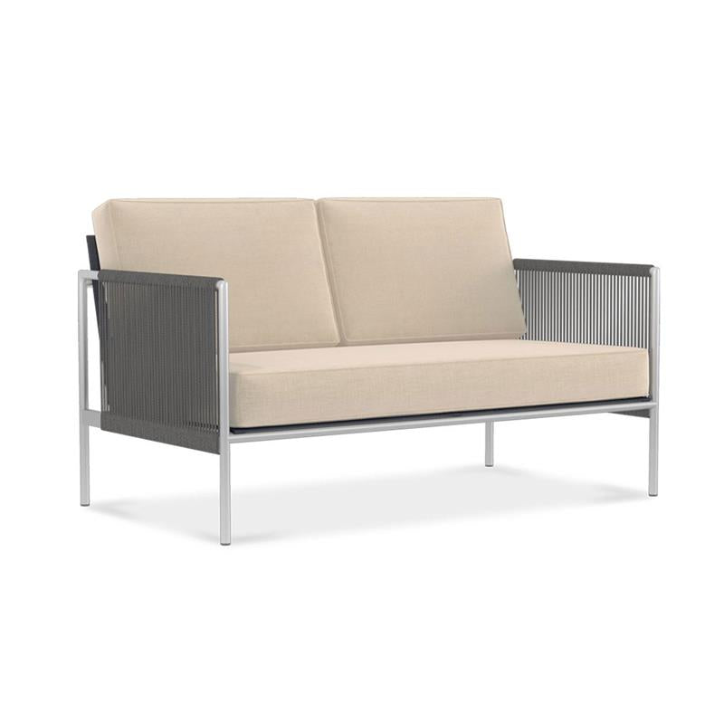 Snix Sofa 2 Sitzer  143x78,5x74,5cm -  rostfreier Edelstahl, Batyline und Rope-Material