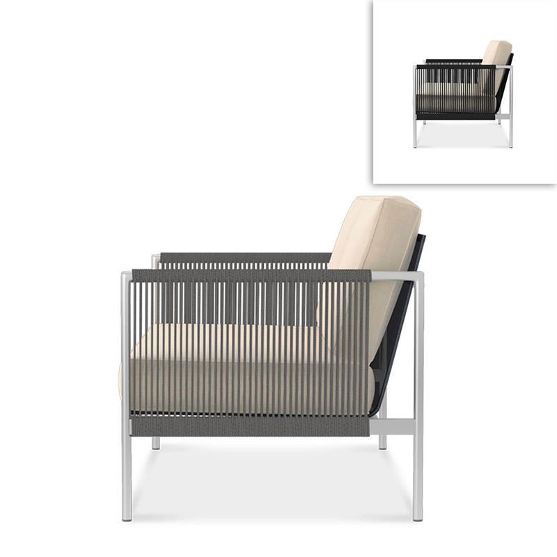 Snix Sofa 2 Seater 143x78.5x74.5cm - stainless steel, Batyline and rope material