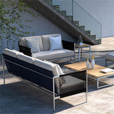 Snix Sofa 2 Seater 143x78.5x74.5cm - stainless steel, Batyline and rope material