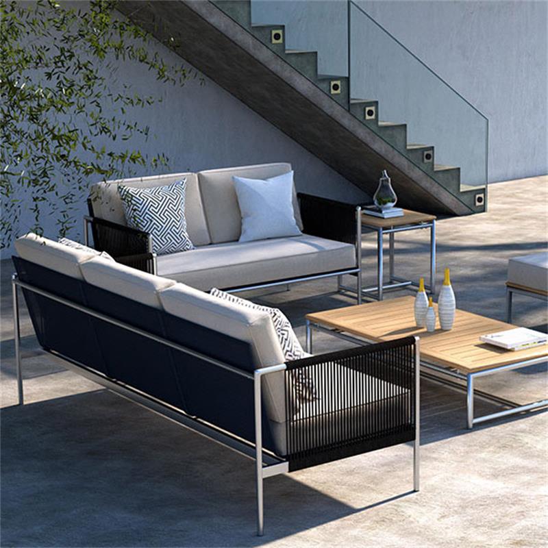 Snix coffee table 130x70x29cm - stainless steel + certified teak GRADE A