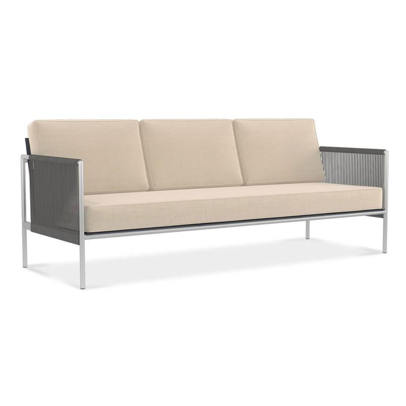 Snix Sofa 3 Sitzer  211x78,5x74,5cm -  rostfreier Edelstahl, Batyline und Rope-Material