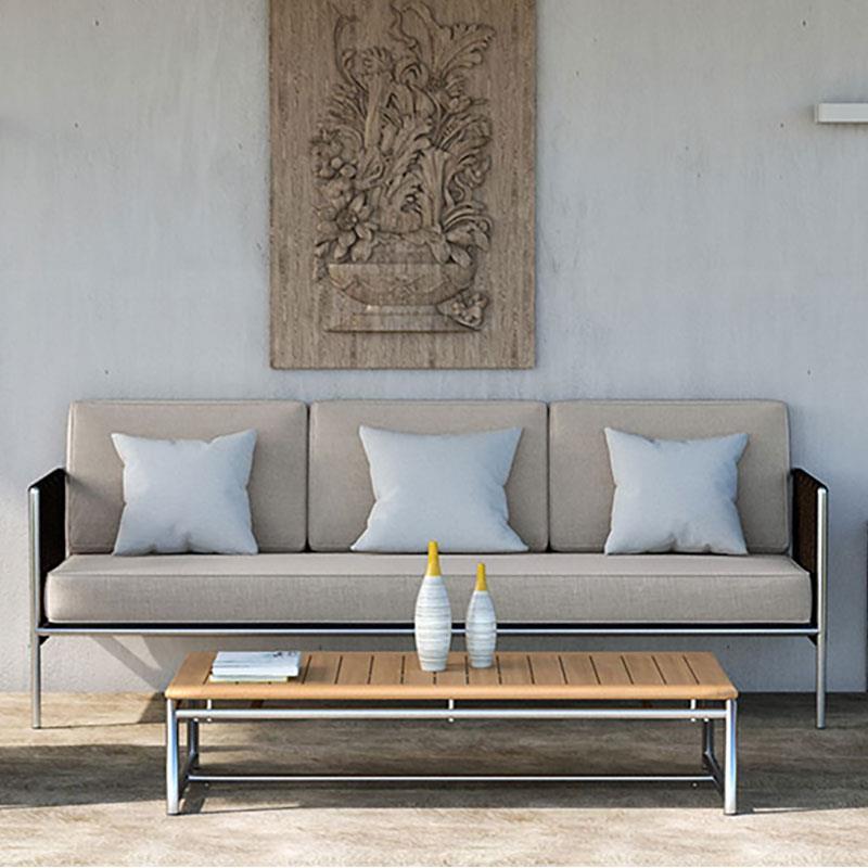 Snix Sofa 3 Seater 211x78.5x74.5cm - stainless steel, Batyline and rope material