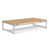 Table basse Snix 130x70x29cm - acier inoxydable + teck certifié GRADE A