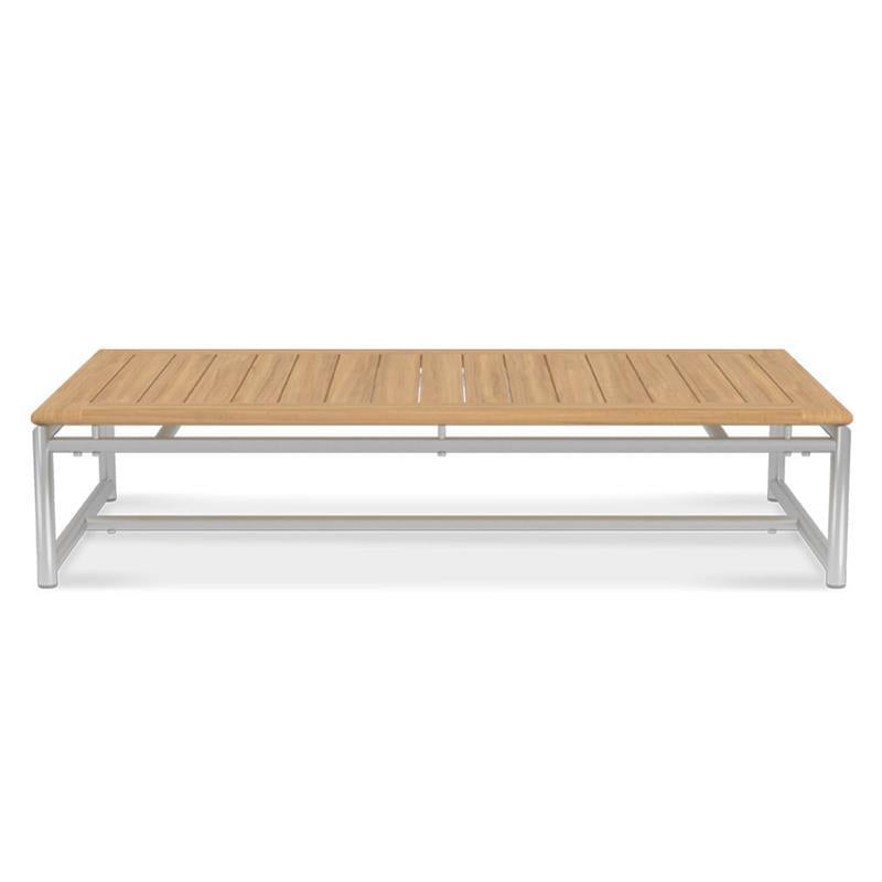 Table basse Snix 130x70x29cm - acier inoxydable + teck certifié GRADE A