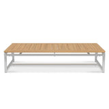 Table basse Snix 130x70x29cm - acier inoxydable + teck certifié GRADE A