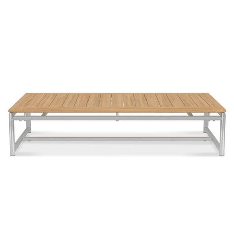 Table basse Snix 130x70x29cm - acier inoxydable + teck certifié GRADE A