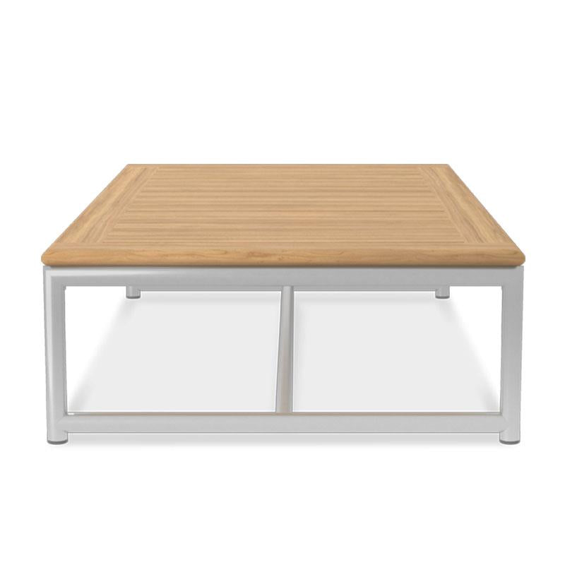 Table basse Snix 130x70x29cm - acier inoxydable + teck certifié GRADE A