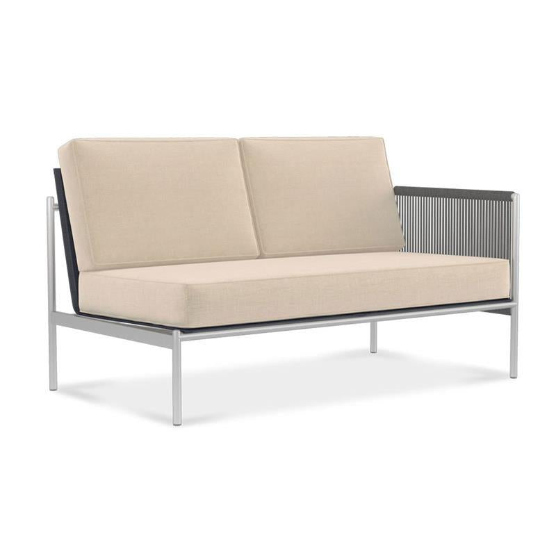 Snix Lounge 2 seater left 139.5x78.5x74.5cm - stainless steel, Batyline and rope material