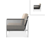 Snix Lounge 2 seater left 139.5x78.5x74.5cm - stainless steel, Batyline and rope material