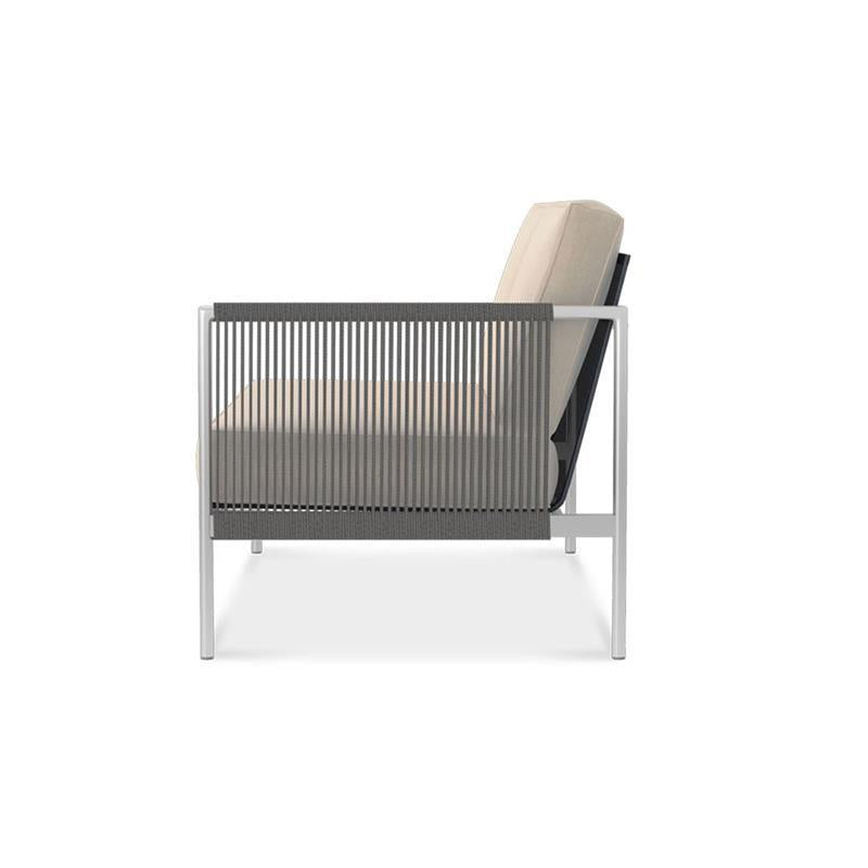 Snix Lounge 2 seater left 139.5x78.5x74.5cm - stainless steel, Batyline and rope material