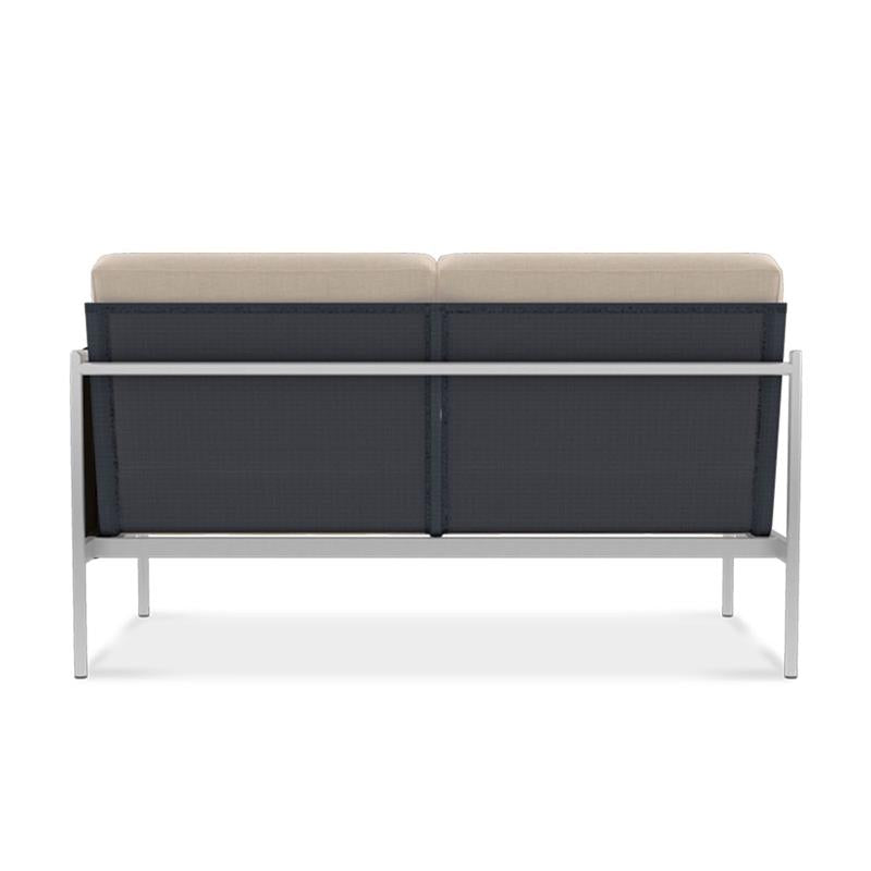 Snix Lounge 2 seater left 139.5x78.5x74.5cm - stainless steel, Batyline and rope material