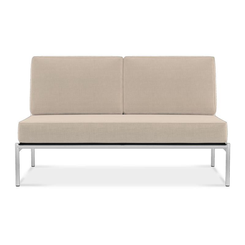 Snix Lounge 2 Sitzer Mittelmodul 136x78,5x74,5cm -  rostfreier Edelstahl, Batyline und Rope-Material