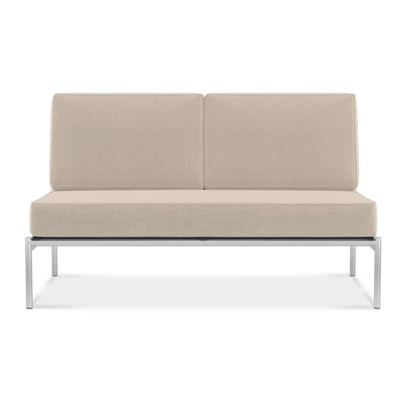 Module central Snix Lounge 2 places 136x78,5x74,5cm - acier inoxydable, matériau Batyline et corde