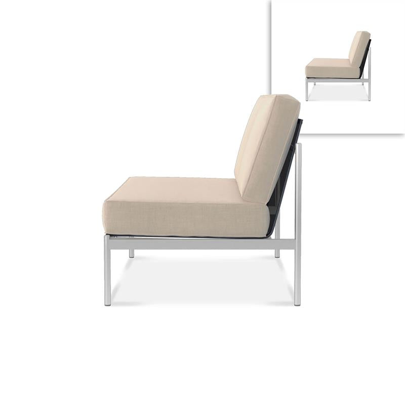 Snix Lounge 2 seater middle module 136x78.5x74.5cm - stainless steel, Batyline and rope material