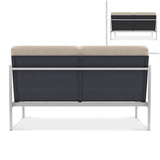 Snix Lounge 2 Sitzer Mittelmodul 136x78,5x74,5cm -  rostfreier Edelstahl, Batyline und Rope-Material