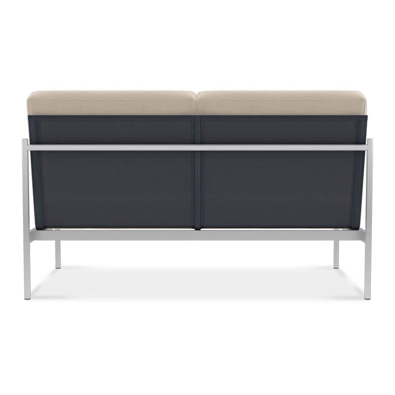 Module central Snix Lounge 2 places 136x78,5x74,5cm - acier inoxydable, matériau Batyline et corde