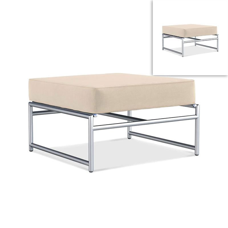 Snix Lounge Ottomane / Hocker  77,5x70x29cm -  rostfreier Edelstahl, Batyline und Rope-Material