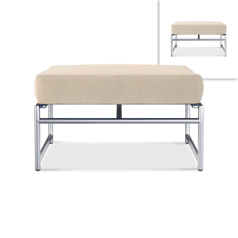 Snix Lounge Ottomane / Hocker  77,5x70x29cm -  rostfreier Edelstahl, Batyline und Rope-Material