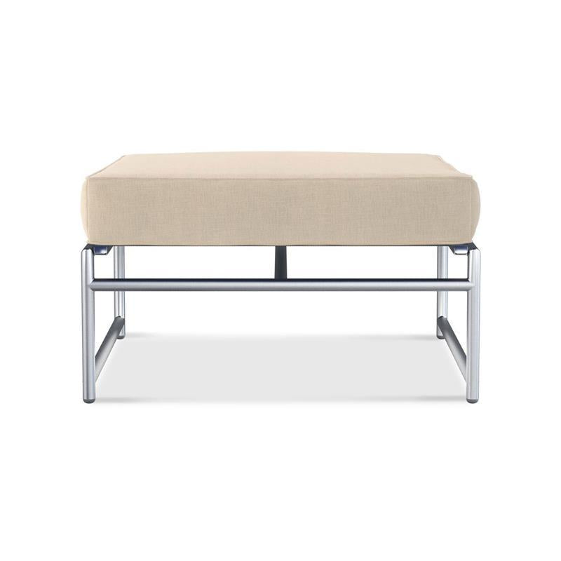 Pouf / tabouret lounge Snix 77,5x70x29cm - matériau acier inoxydable, batyline et corde