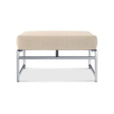 Pouf / tabouret lounge Snix 77,5x70x29cm - matériau acier inoxydable, batyline et corde