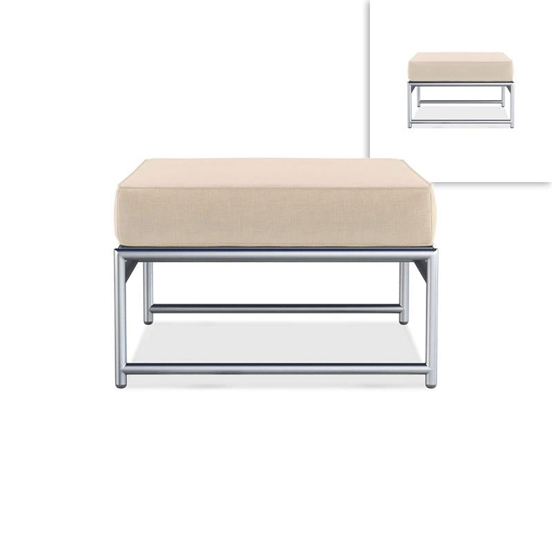 Snix Lounge Ottomane / Hocker  77,5x70x29cm -  rostfreier Edelstahl, Batyline und Rope-Material