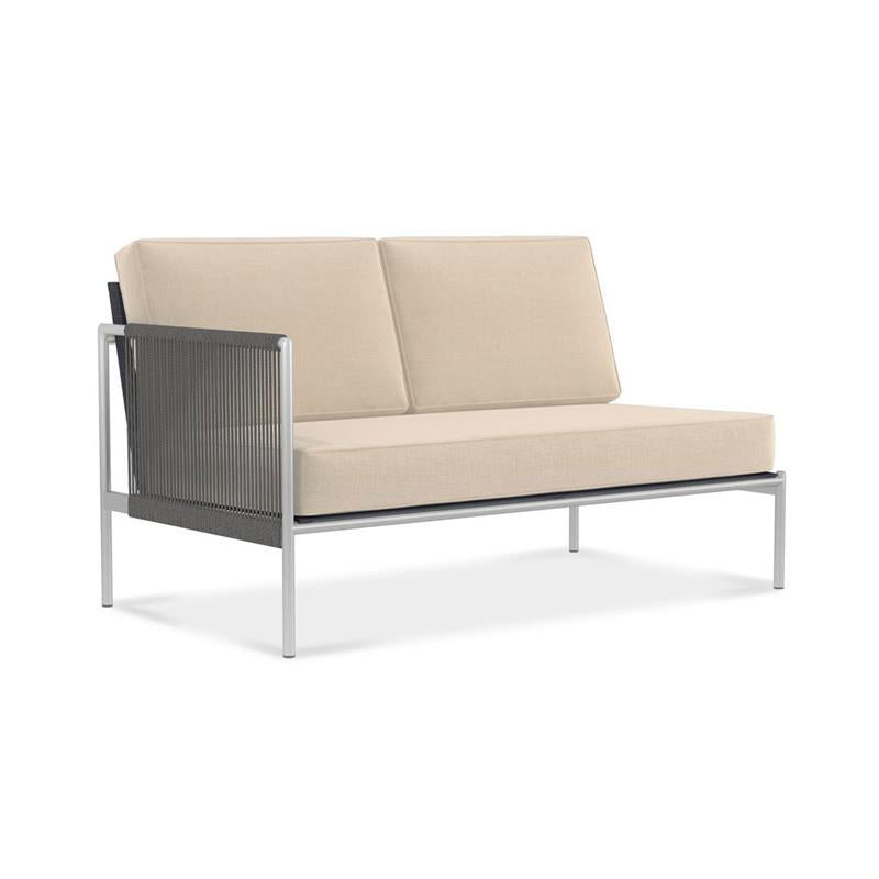 Snix Lounge 2 places droite 139,5x78,5x74,5cm - acier inoxydable, matériau Batyline et corde