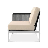 Snix Lounge 2 places droite 139,5x78,5x74,5cm - acier inoxydable, matériau Batyline et corde