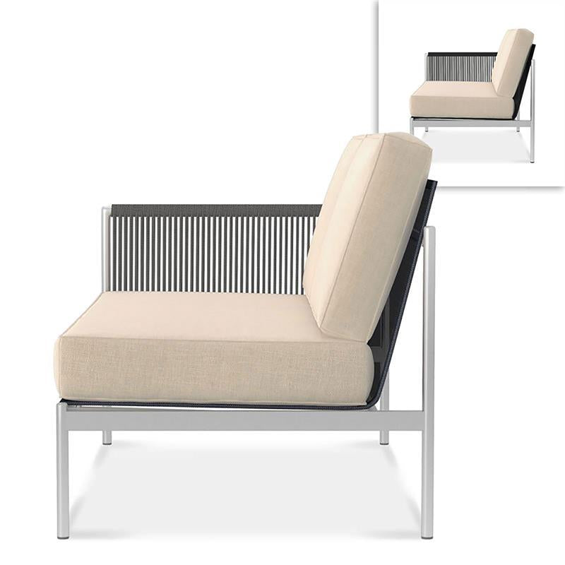 Snix Lounge 2 seater right 139.5x78.5x74.5cm - stainless steel, Batyline and rope material